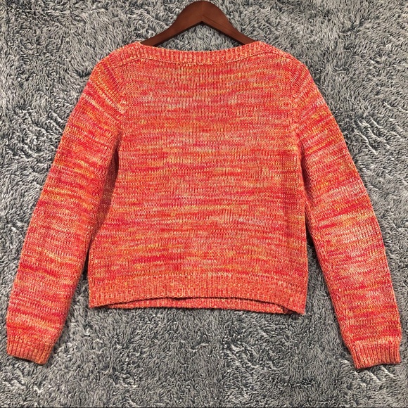 525 America Crew Neck Thick Knit Sweater / Heathered Orange / Women M - Picture 3 of 10